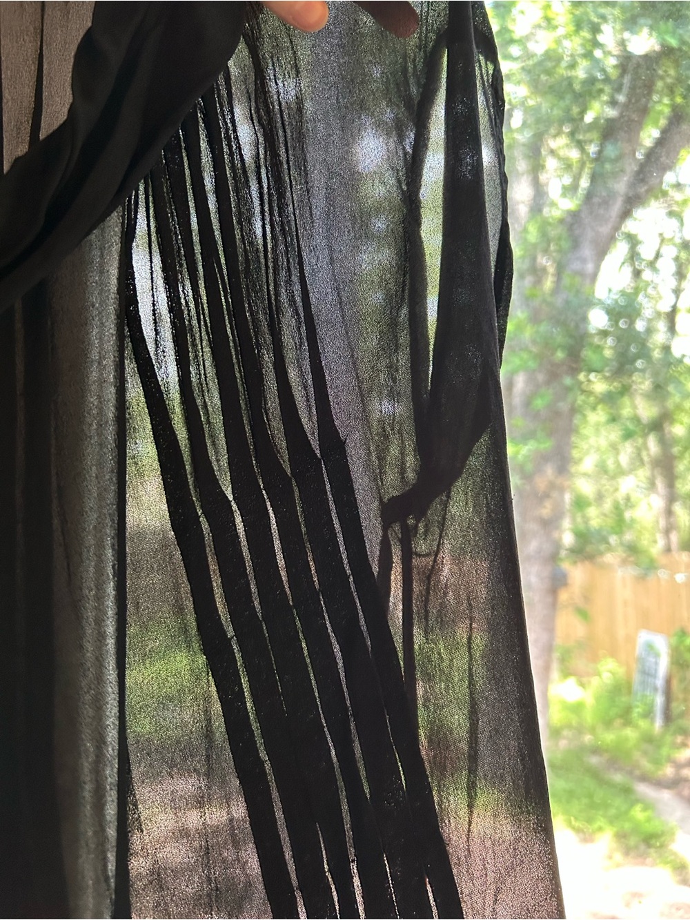 Soft Surroundings Sheer Black Pleated Short-Sleeve Tunic - Picture 12 of 13